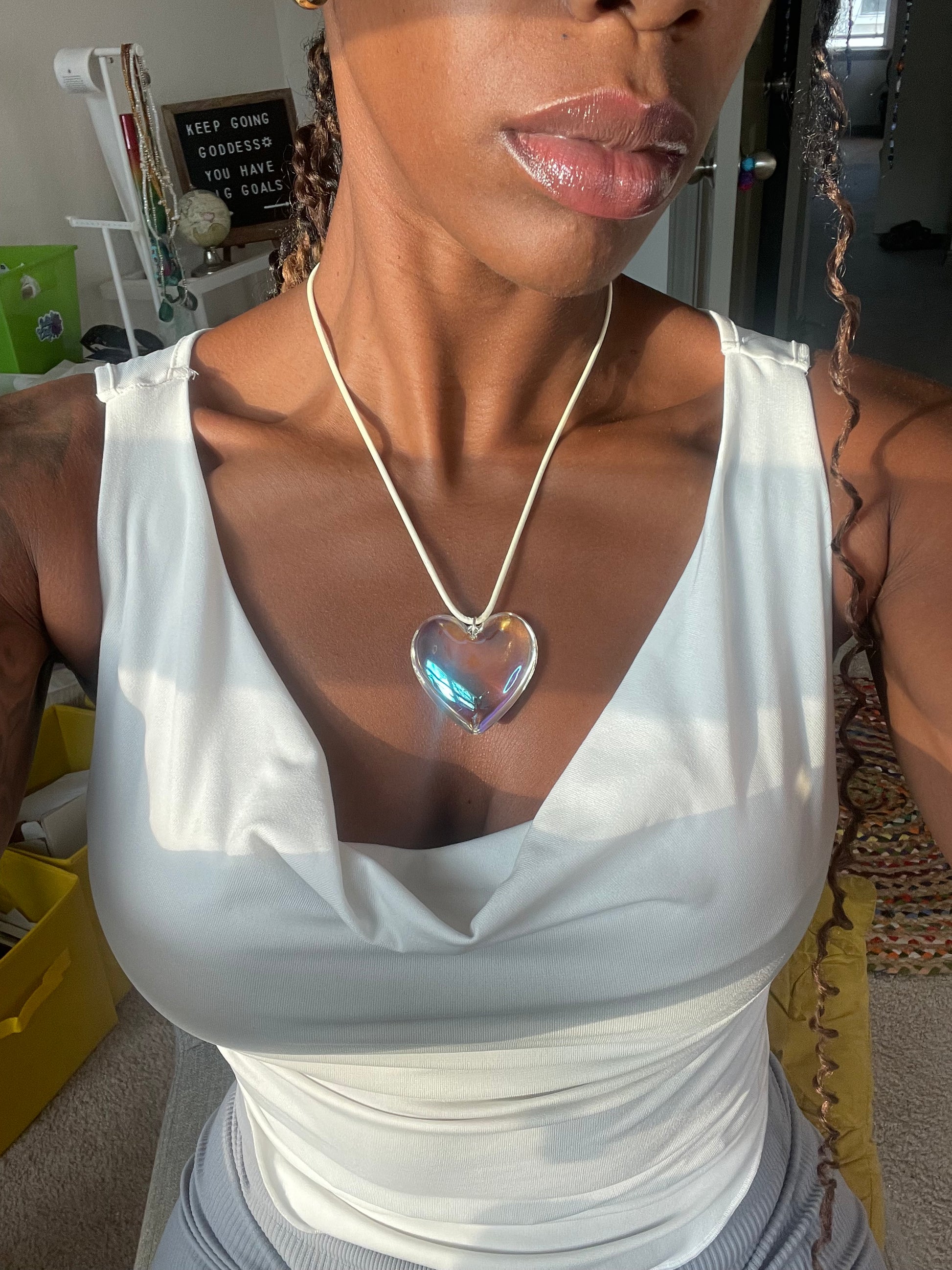 Love Quartz Heart Necklace