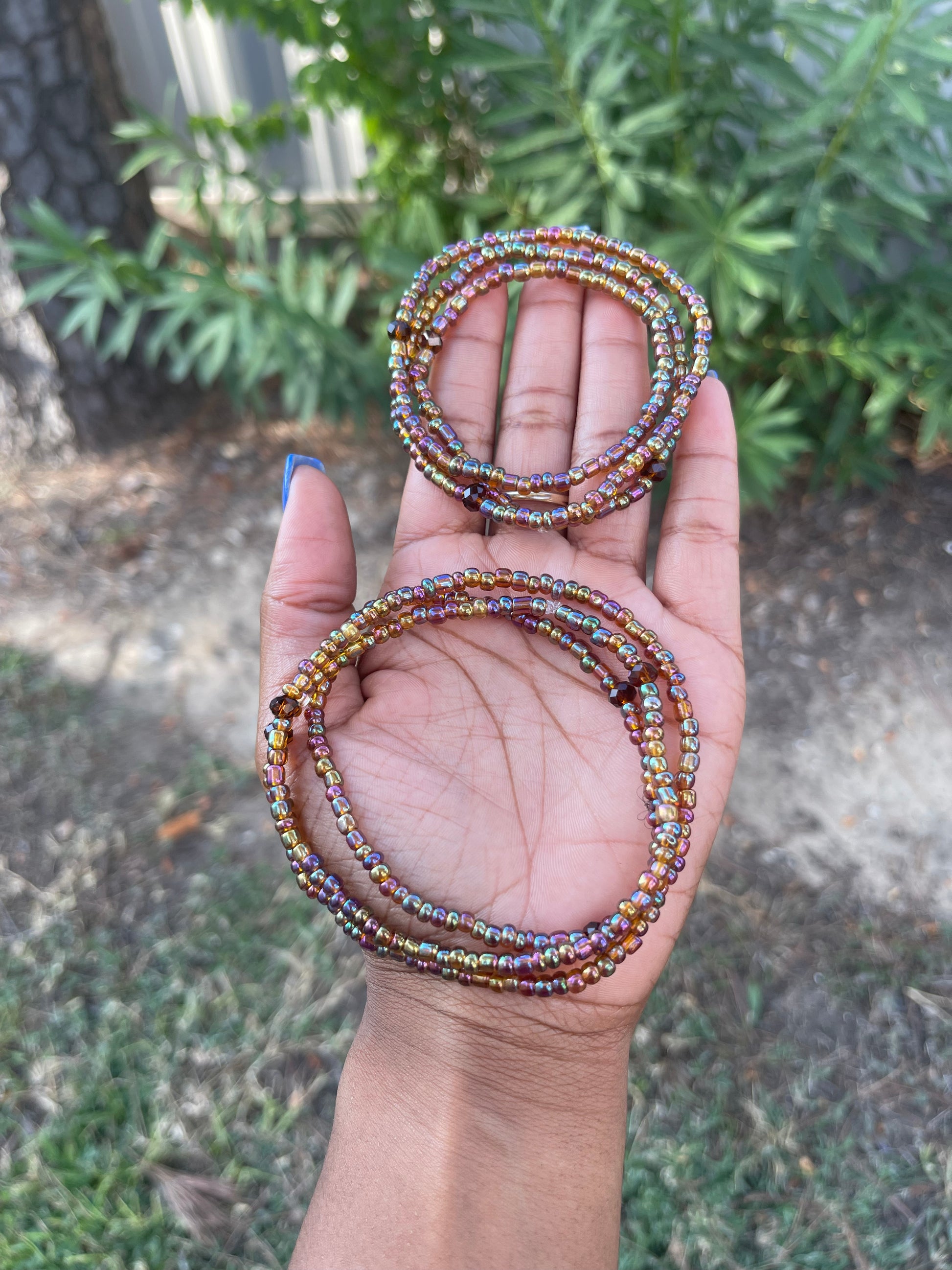 Turquoise Rainbow Thigh Bead - Solids