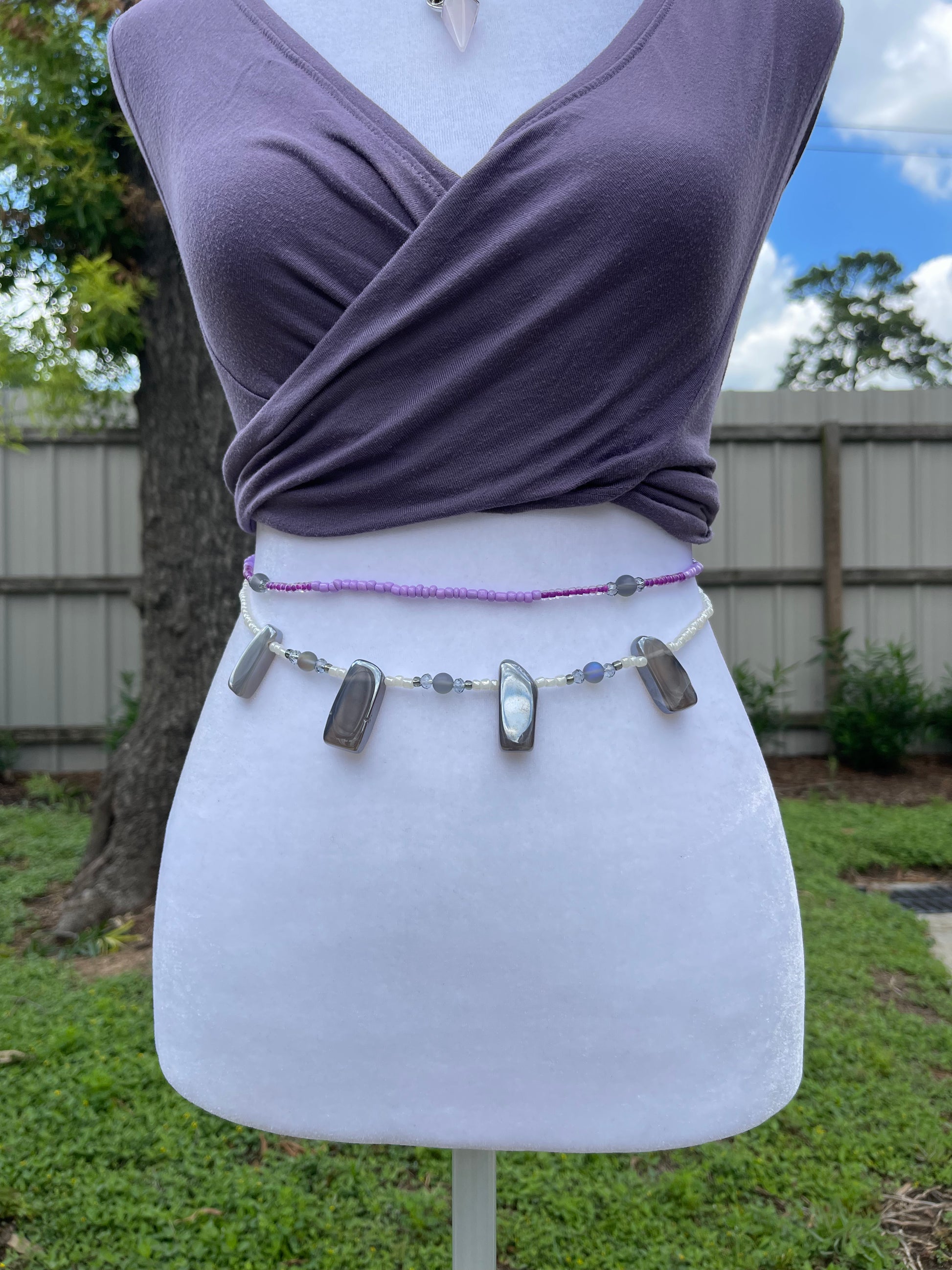 Gray Agate Waist Beads