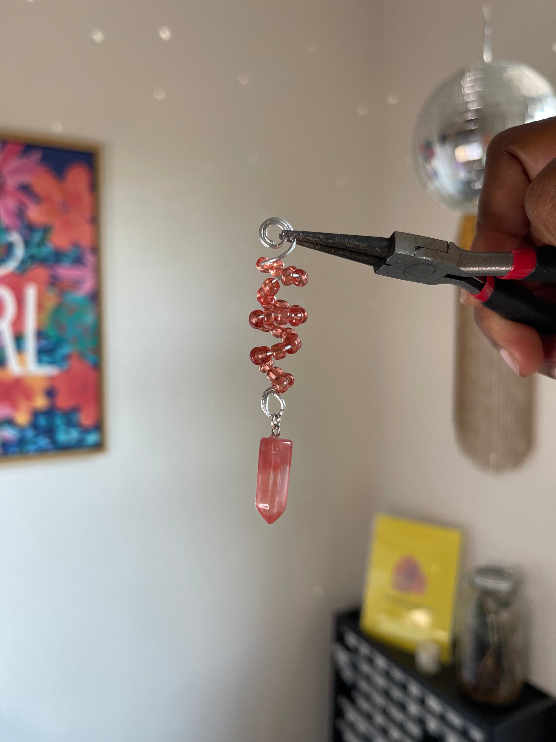 Beaded Hair Jewel - Carnelian