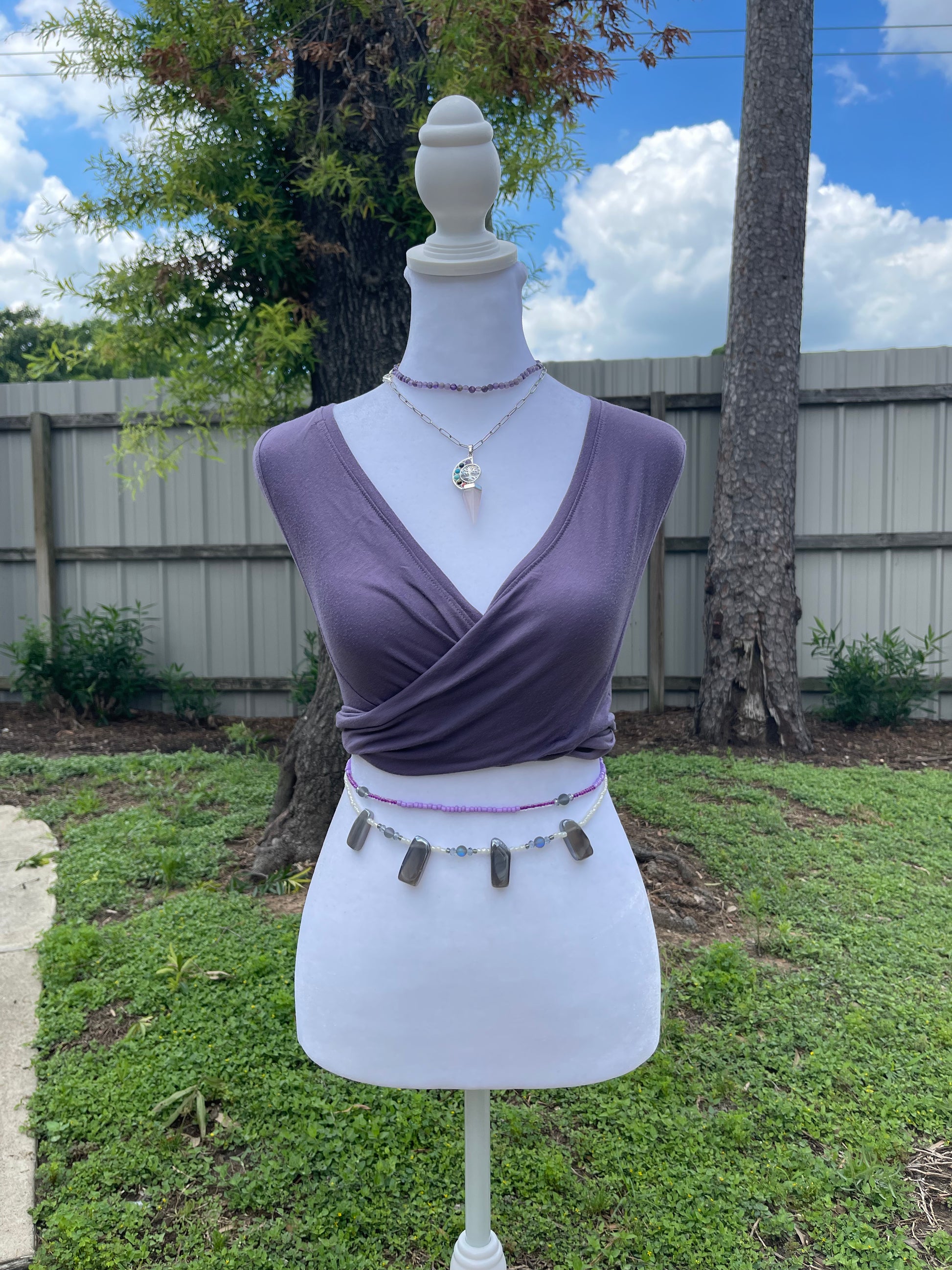Gray Agate Waist Beads
