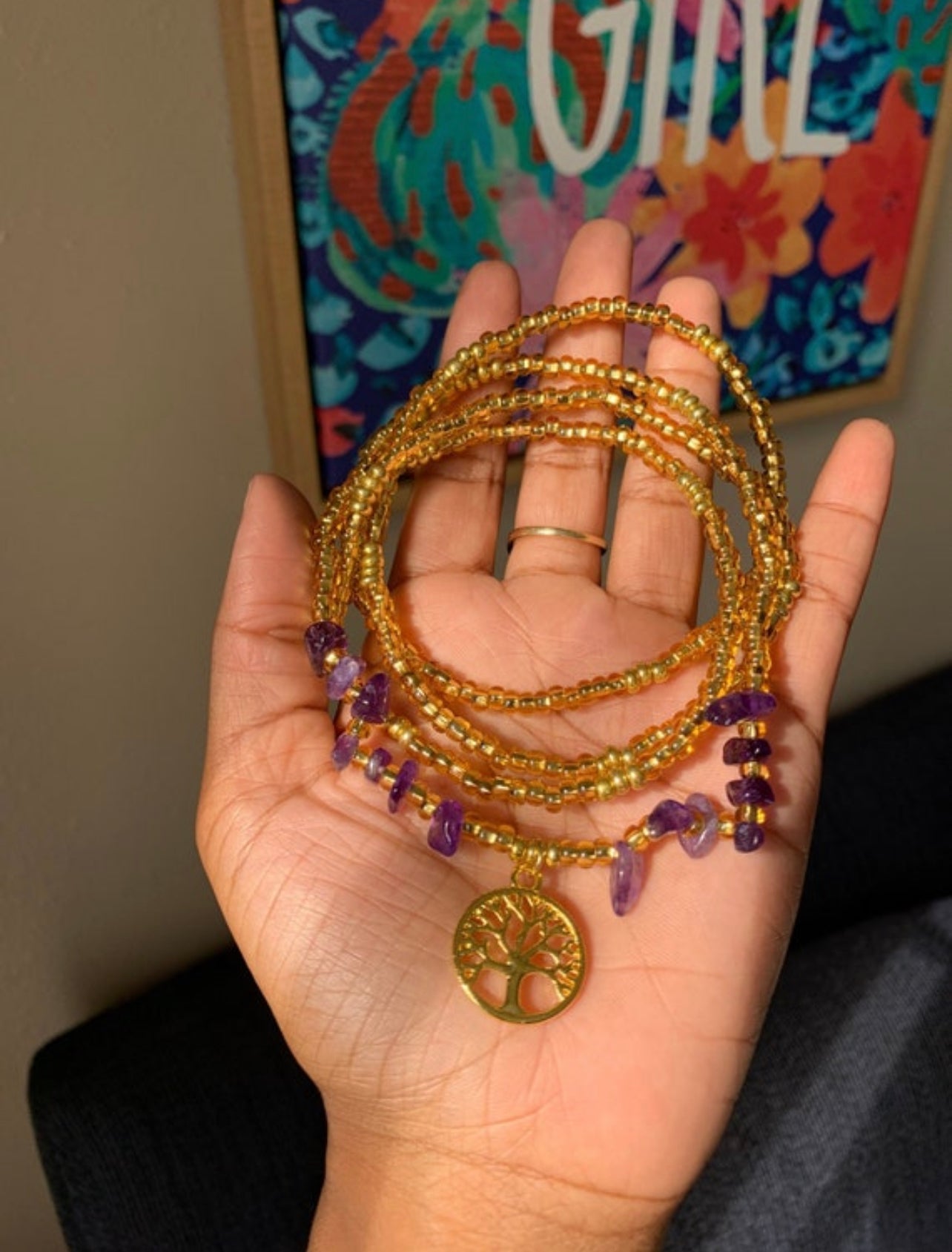 Amethyst Tree of Life Waist Beads