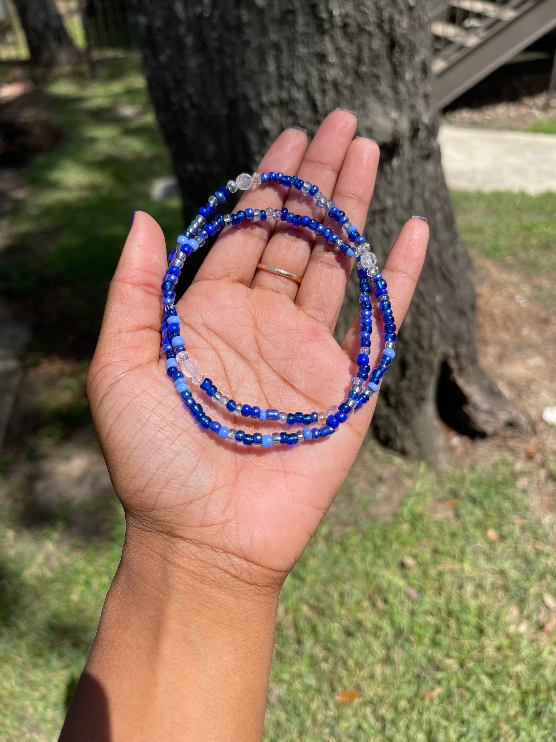 Blue Moonstone Thigh Beads