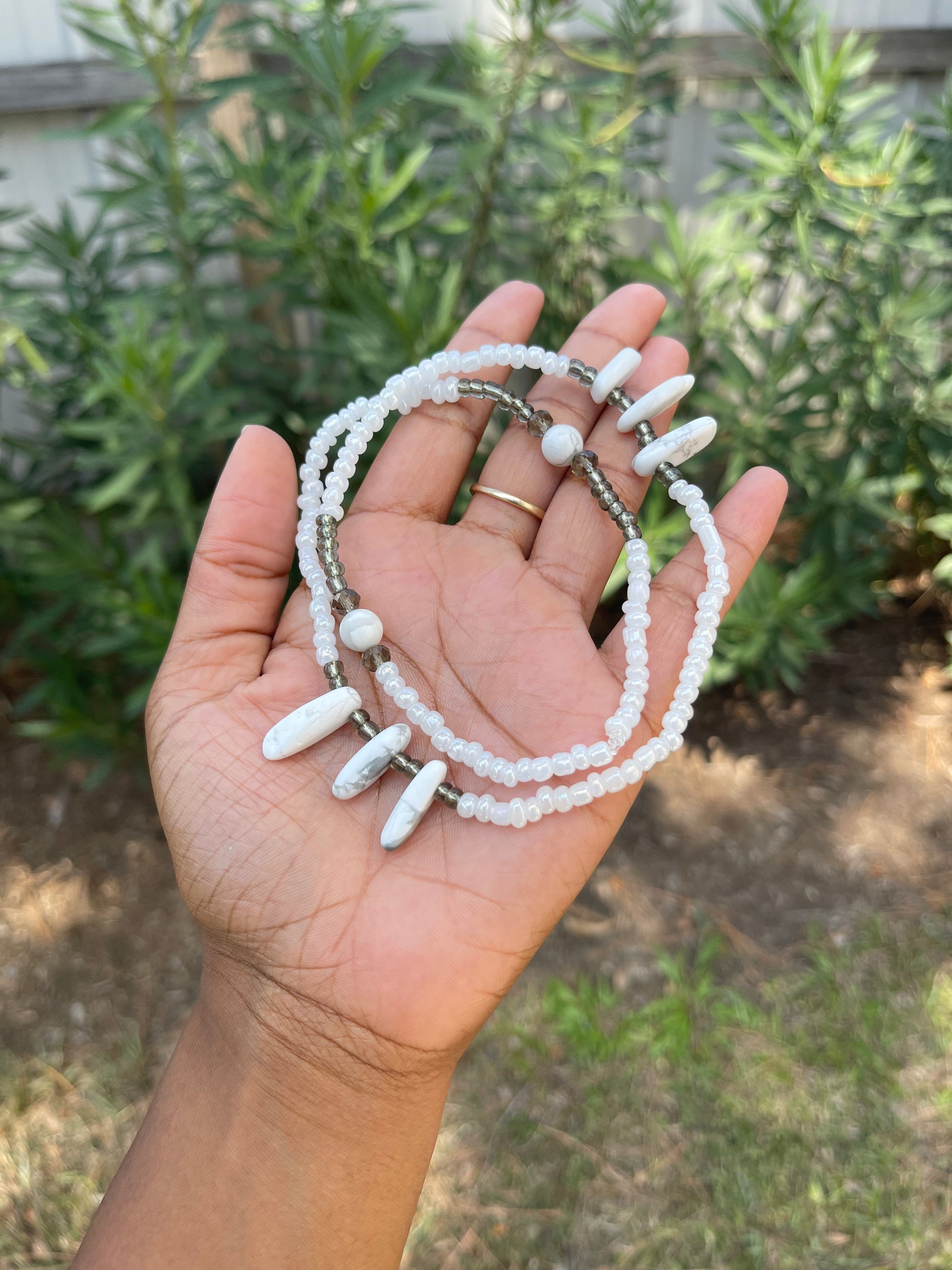 Howlite Crystal Thigh Beads