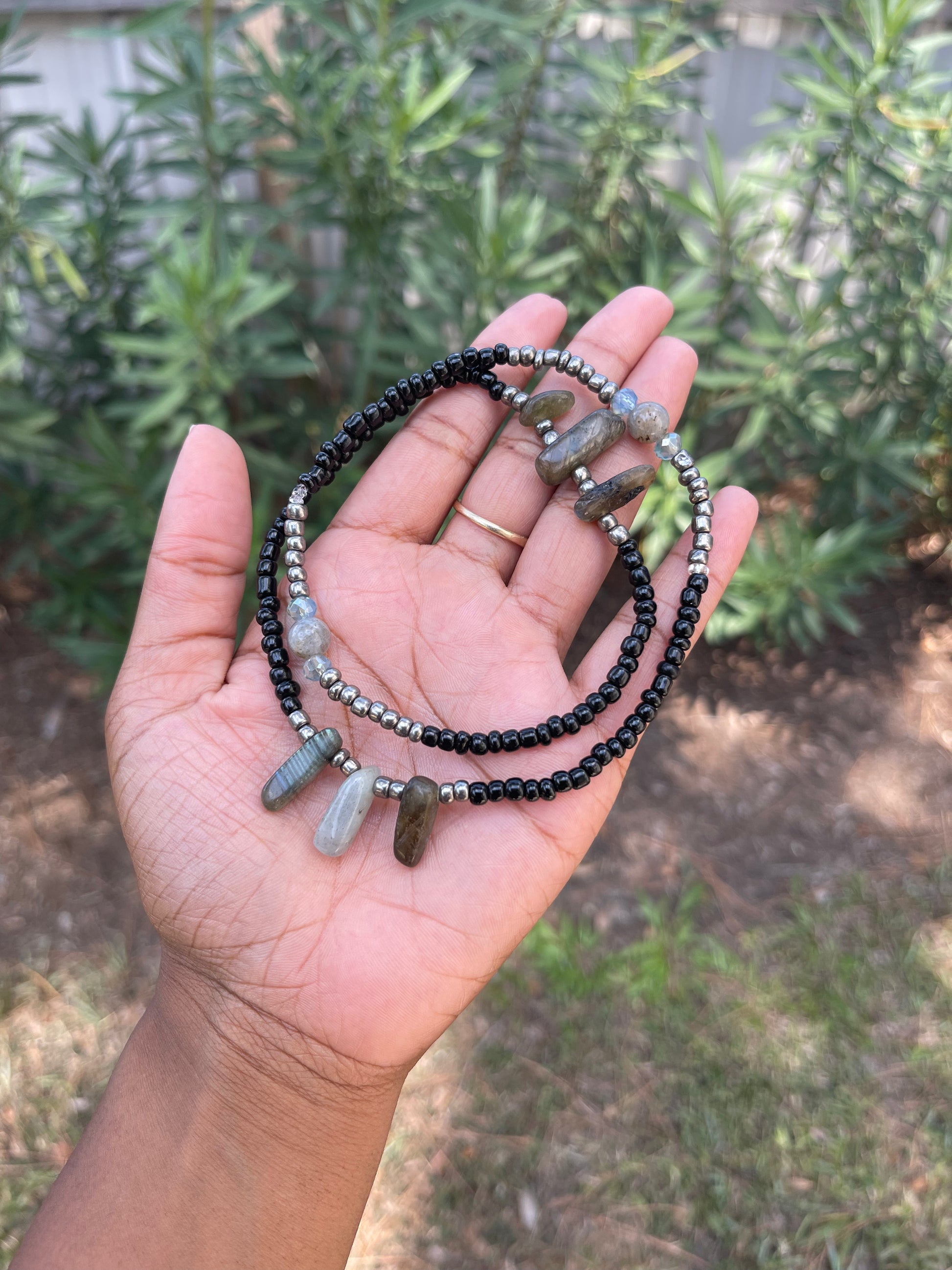 Labradorite Crystal Thigh Beads