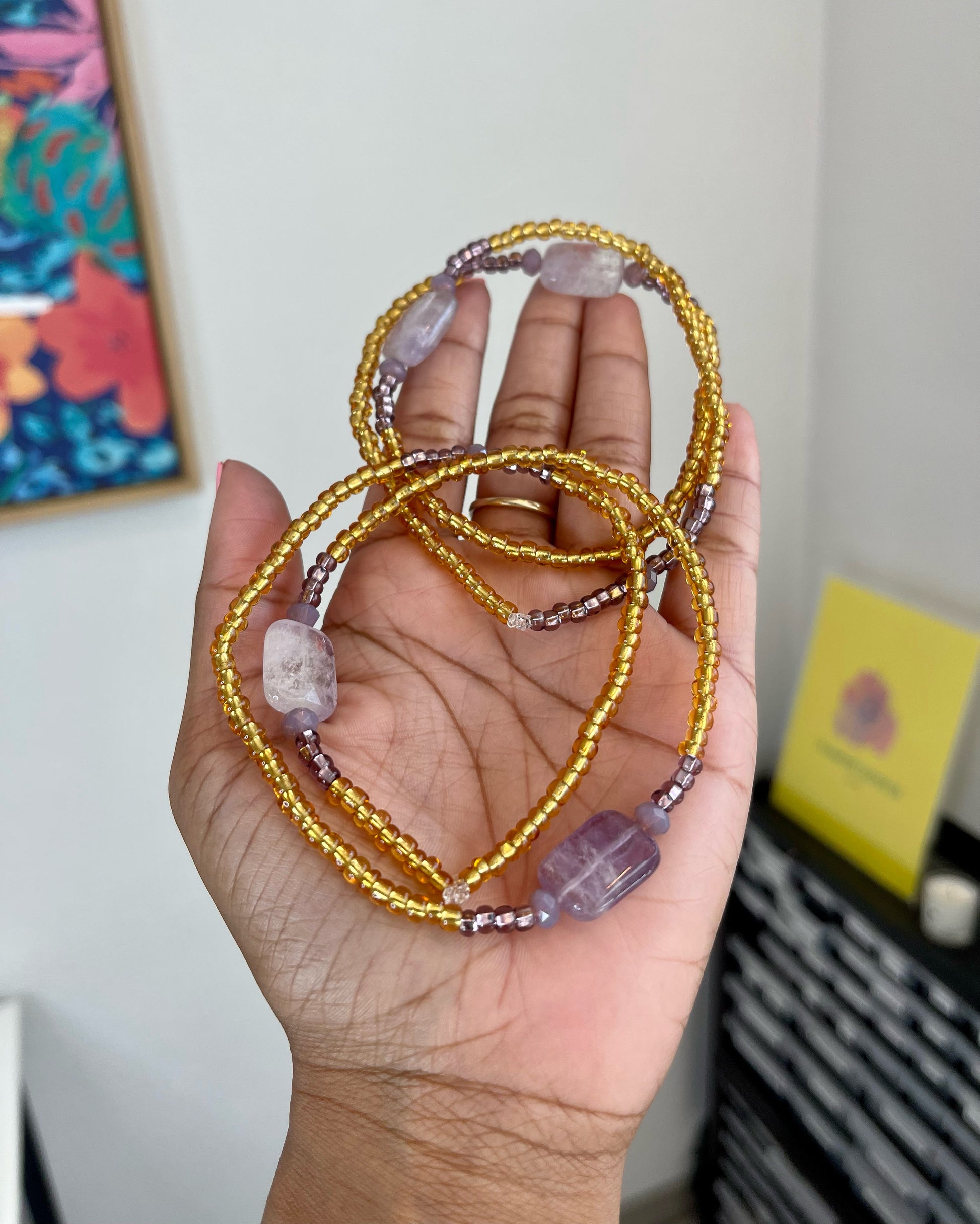 Amethyst Crystal Thigh Bead
