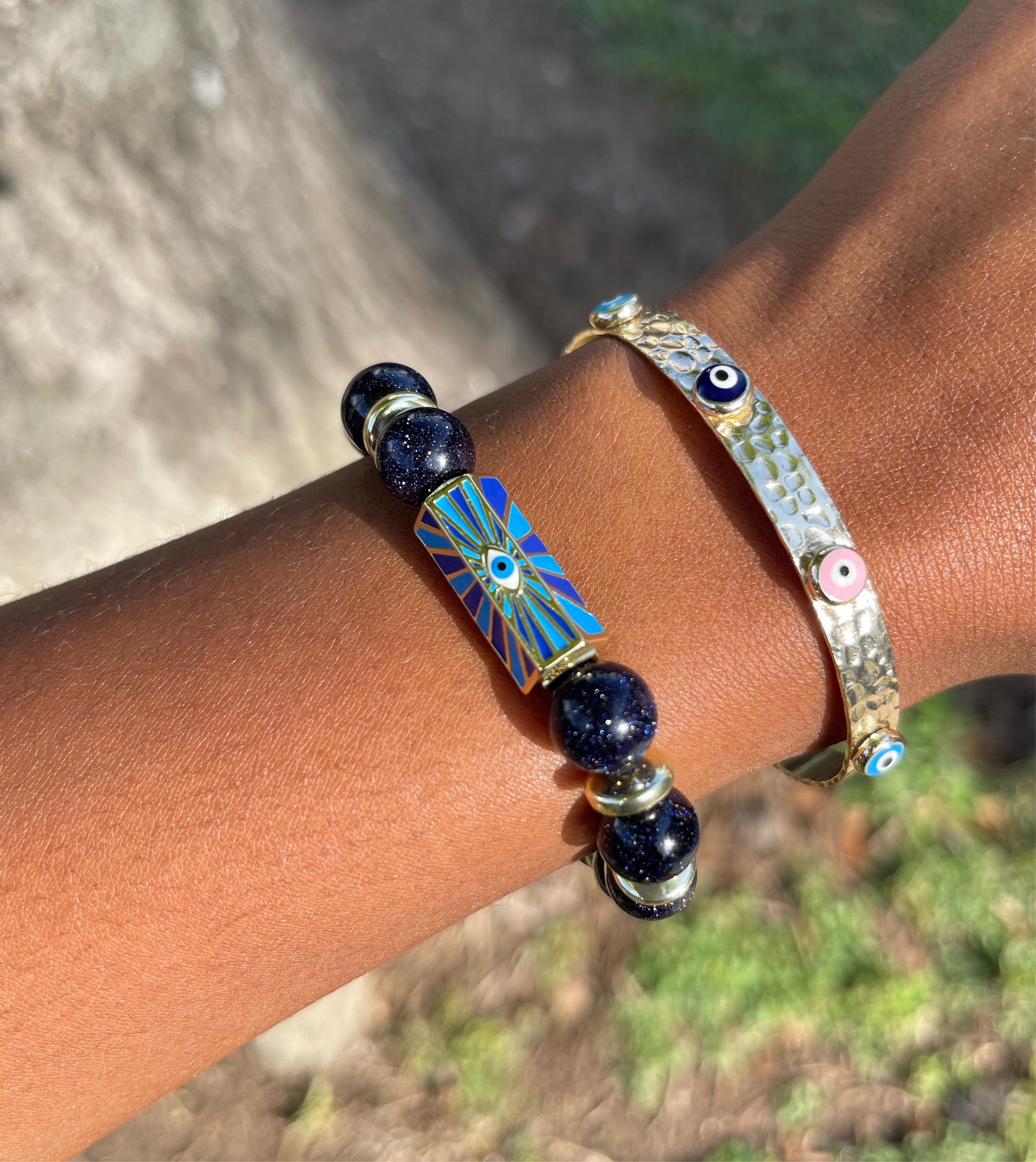 Blue Goldstone Protection Bracelet
