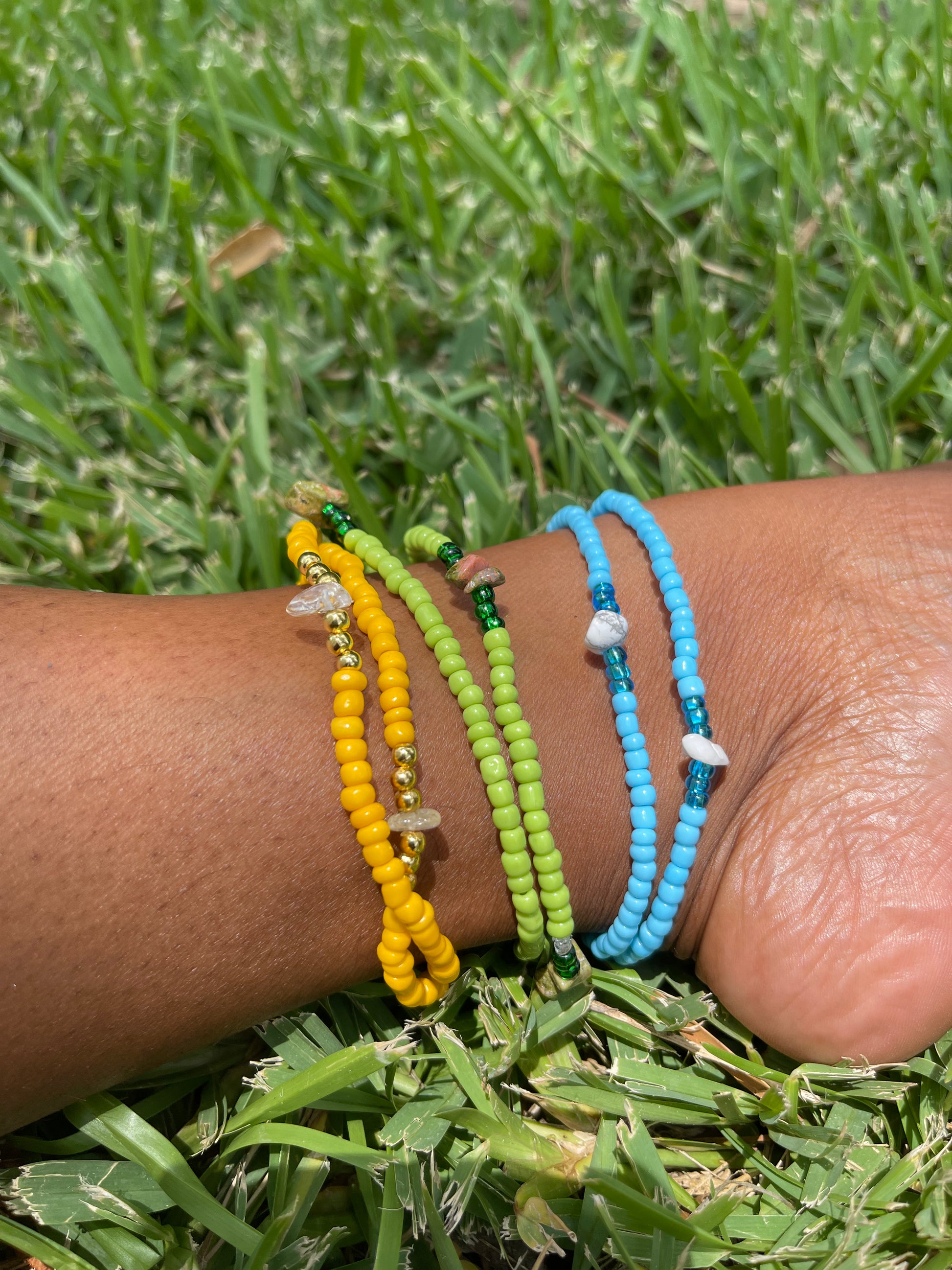 Double Stacked Howlite Anklet