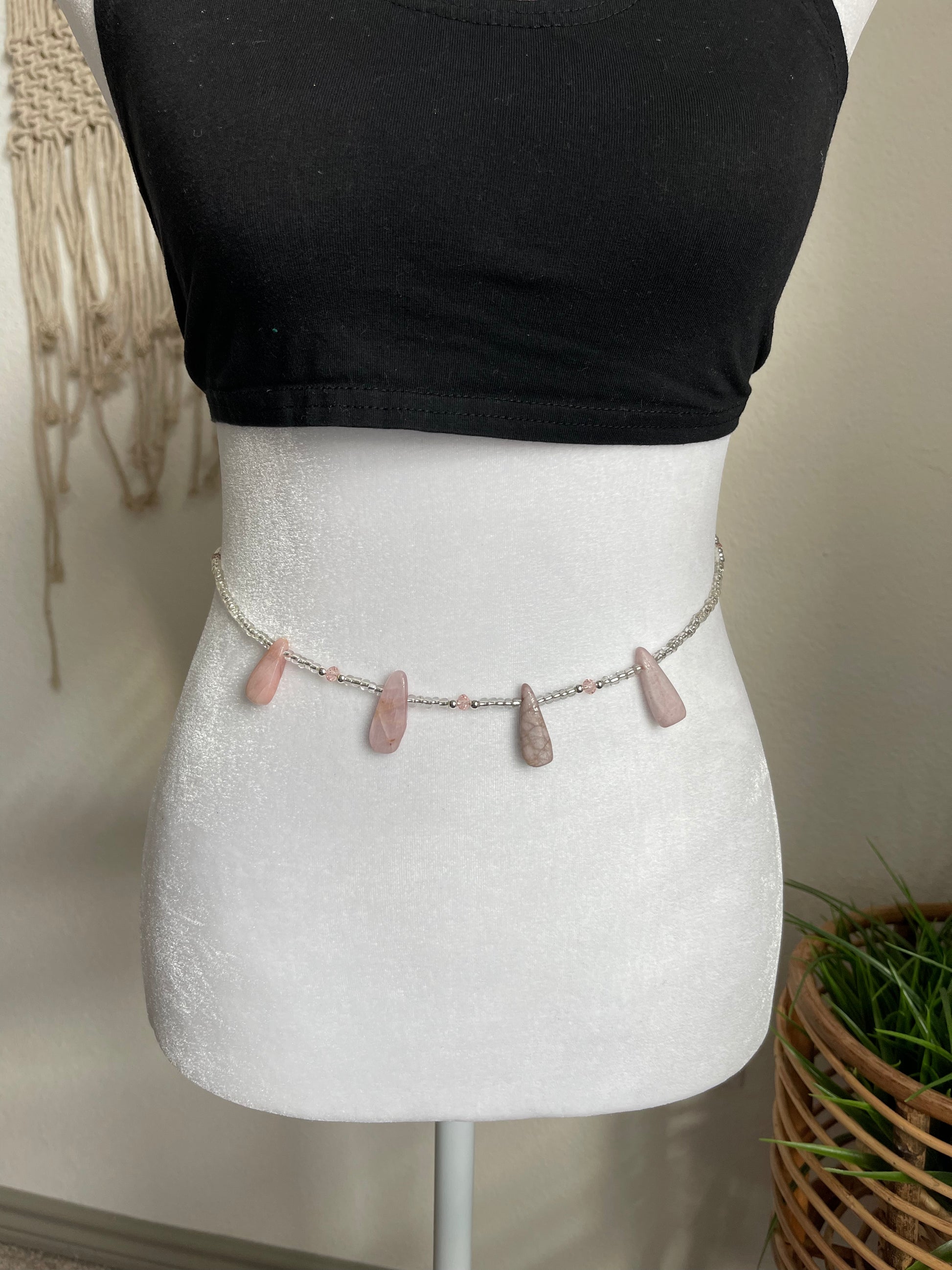 Pink Opal Crystal Waist Bead