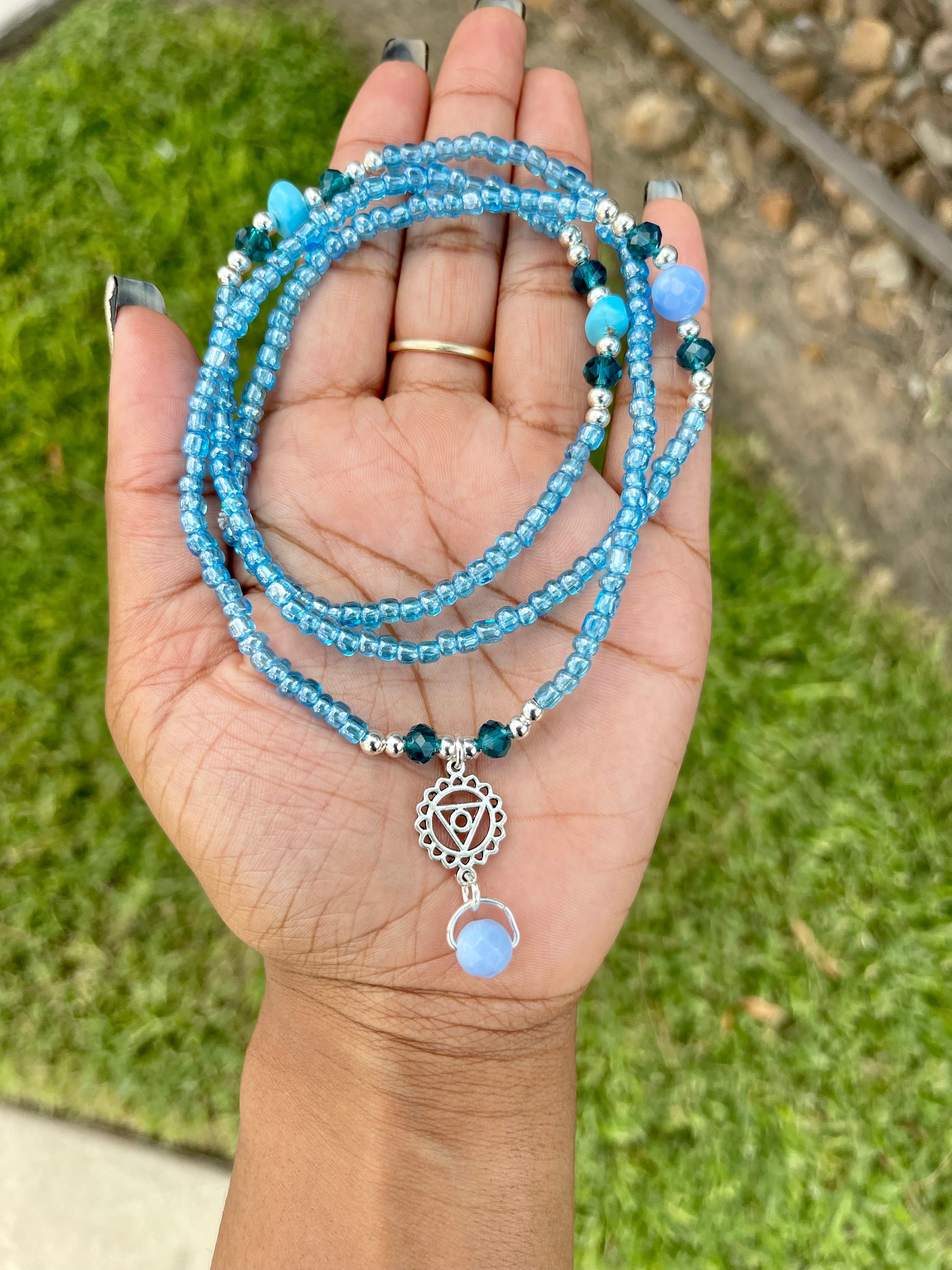 Throat Chakra Crystal Waist Bead