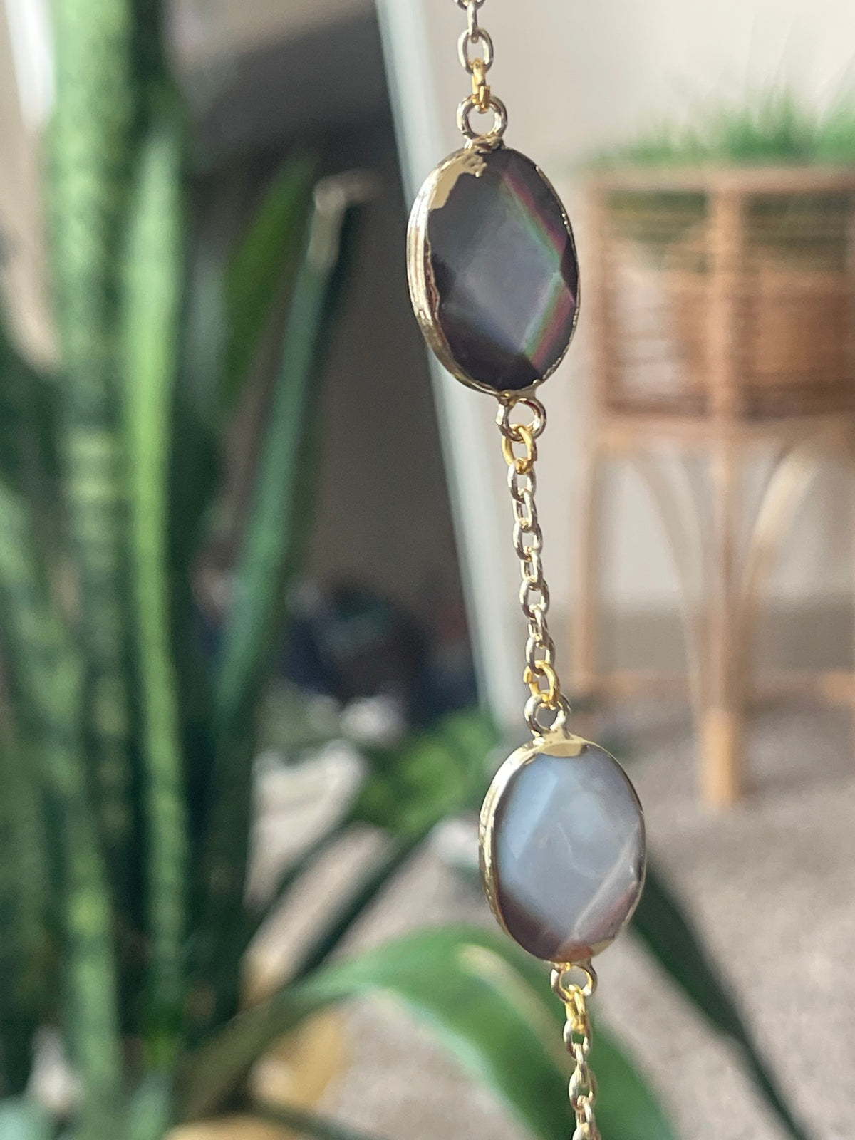 Oceans Kiss- Gold Moonstone Bracelet