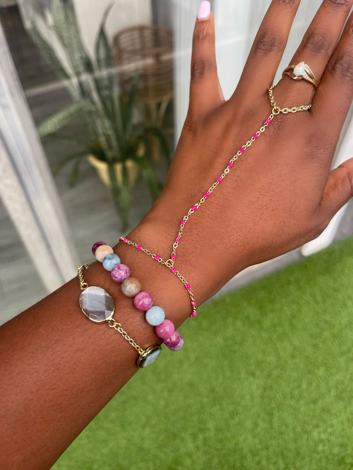 Oceans Kiss- Gold Moonstone Bracelet