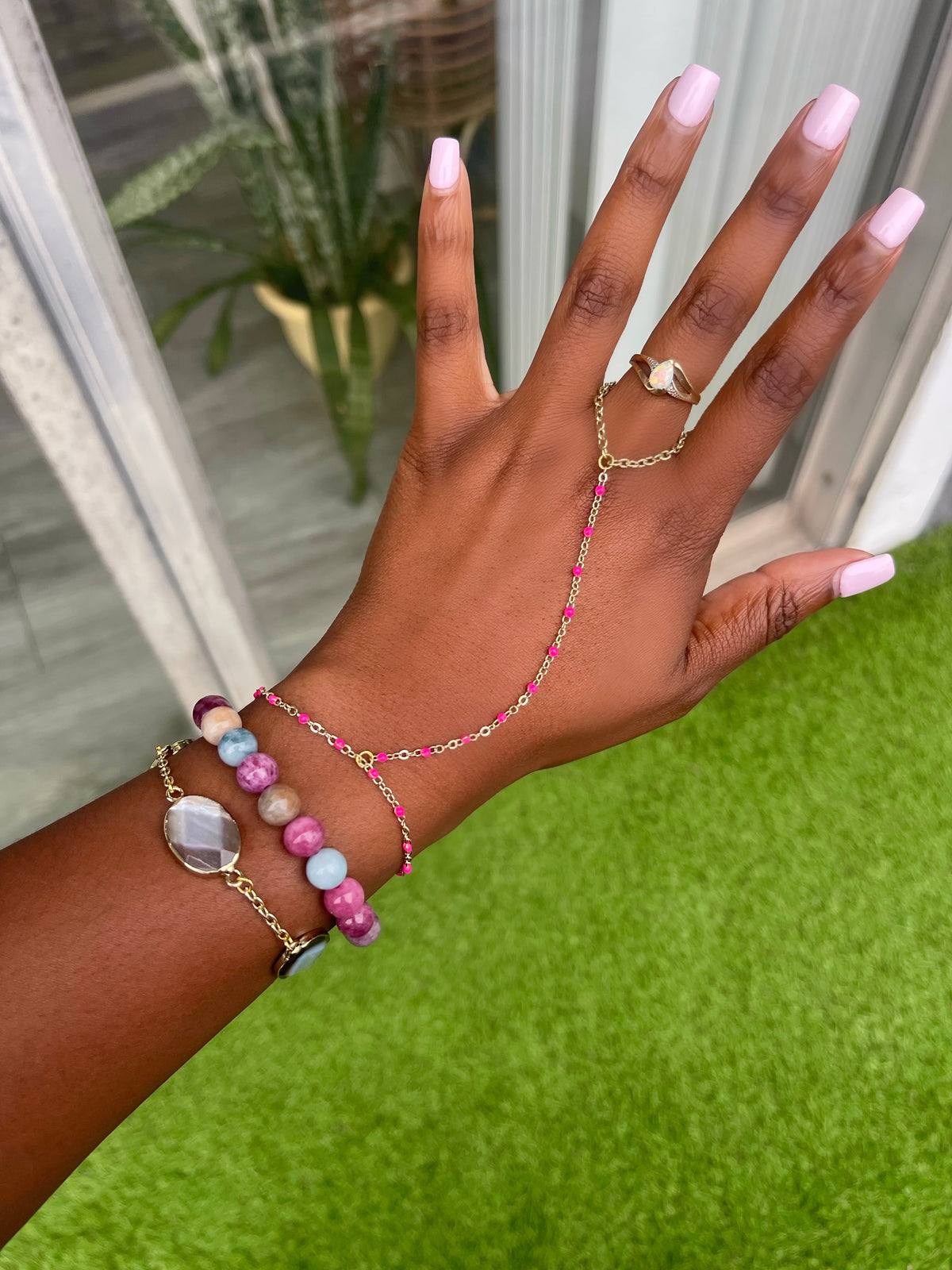 Oceans Kiss- Gold Moonstone Bracelet