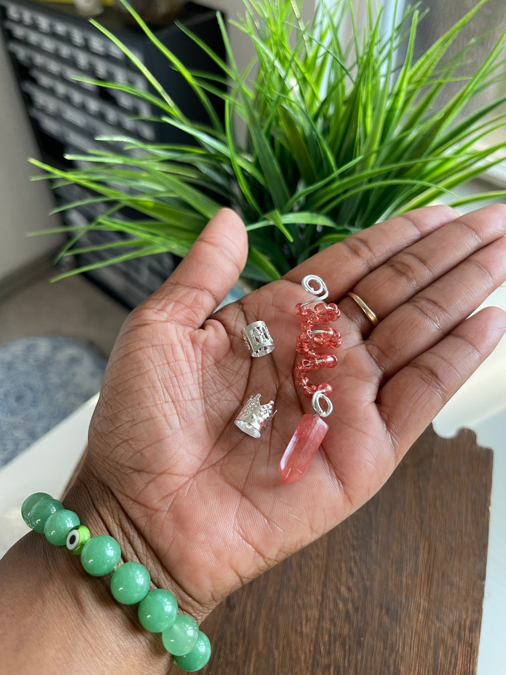 Beaded Hair Jewel - Carnelian