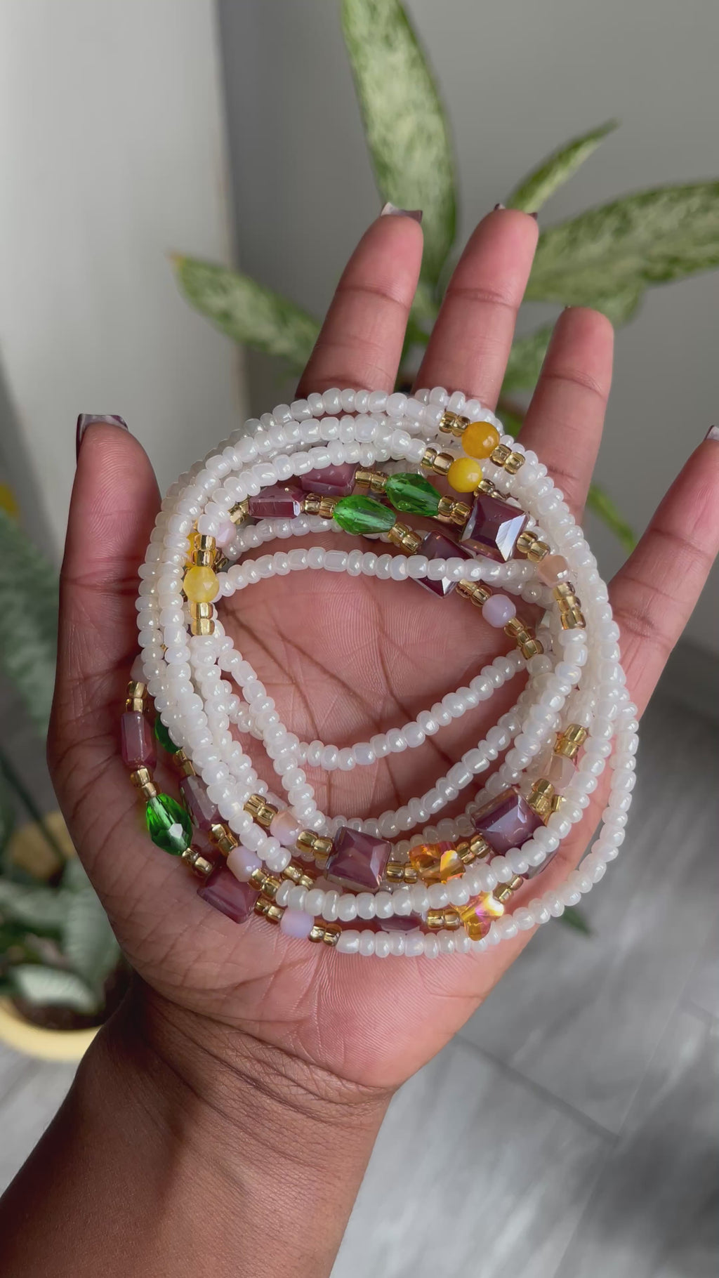 White Sage Tie-On Waist Bead