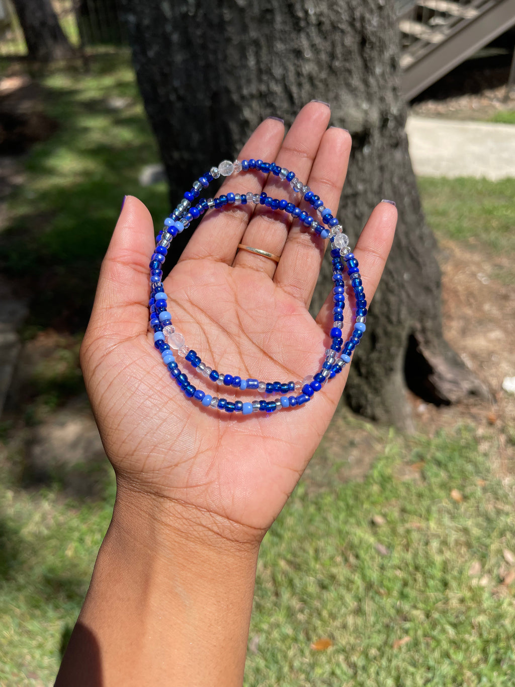 Blue Moonstone Thigh Beads