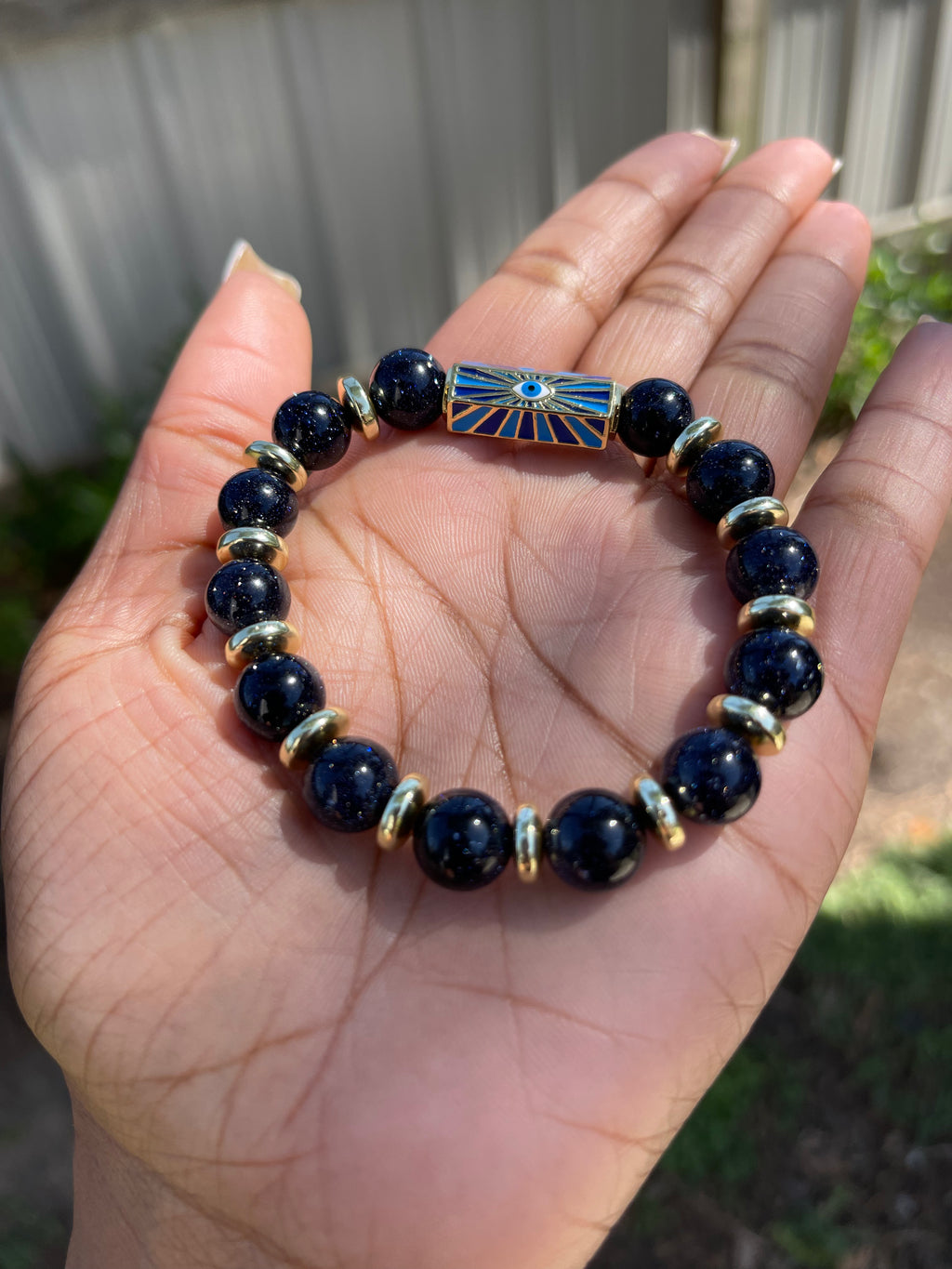 Blue Goldstone Protection Bracelet