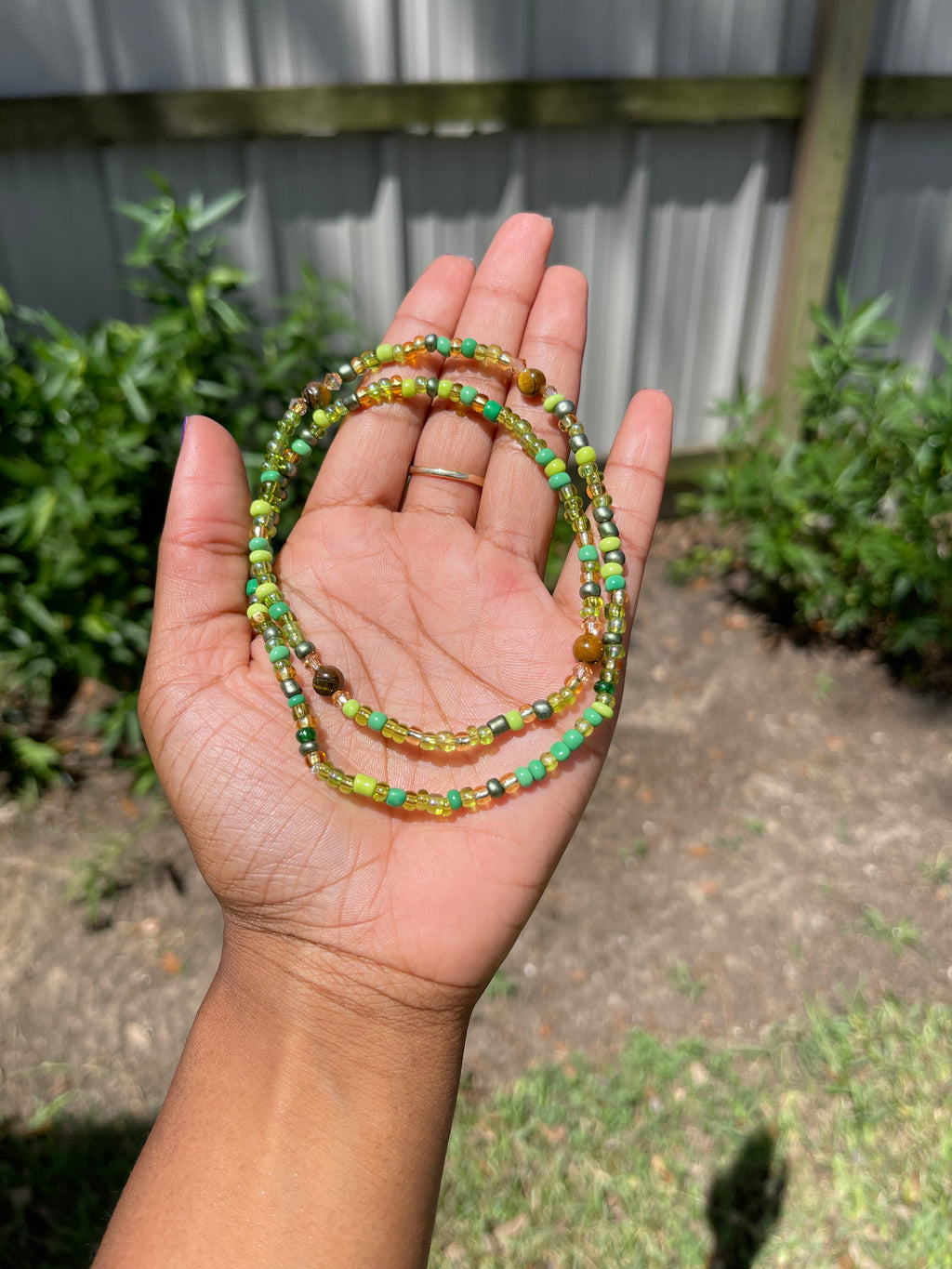 Green Tigers Eye Thigh Beads