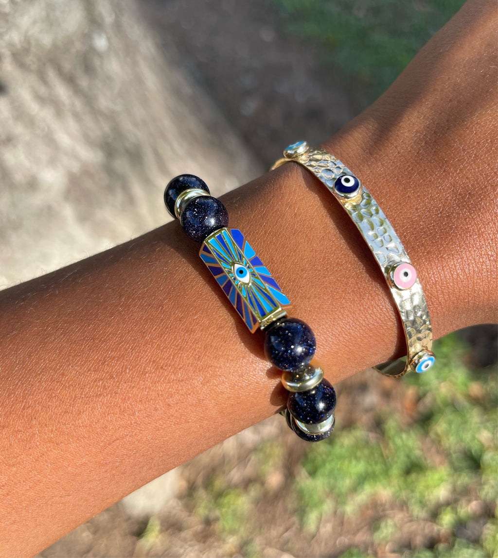 Blue Goldstone Protection Bracelet