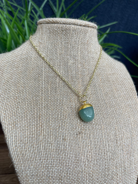14K Gold Plated Mini Jade Necklace