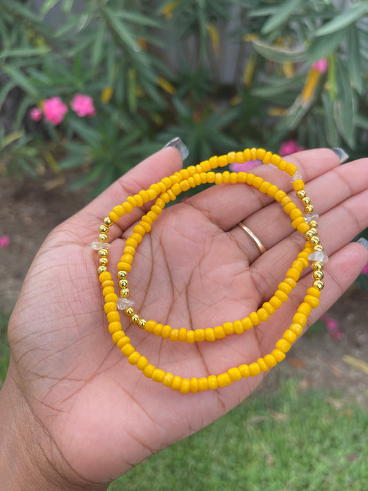 Double Stacked Citrine Anklet