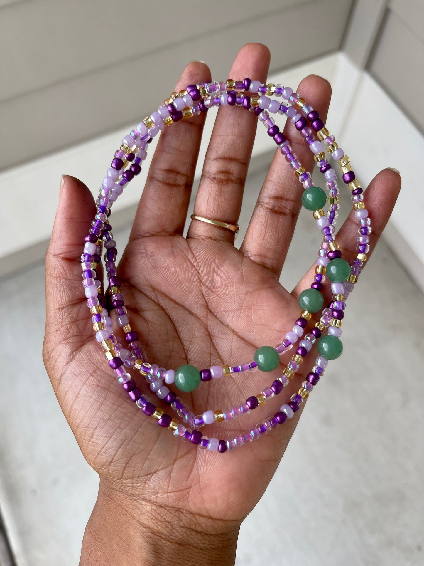 Purple Green Aventurine Waist Beads
