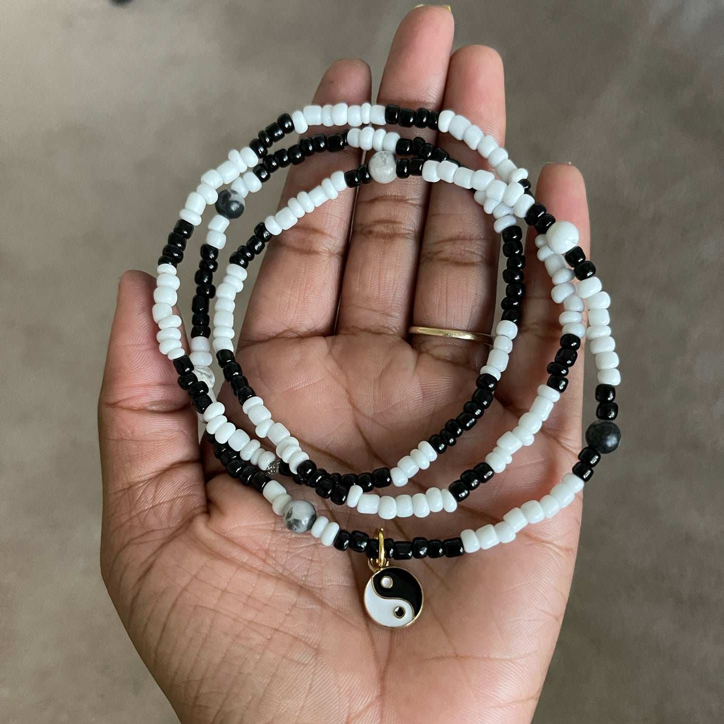 Yin Yang Howlite Waist Beads