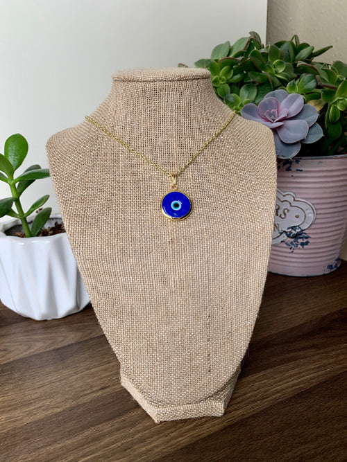 14K Gold Plated Blue Evil Eye Necklace