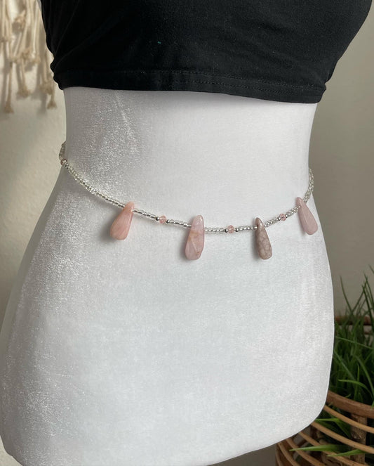 Pink Opal Crystal Waist Bead