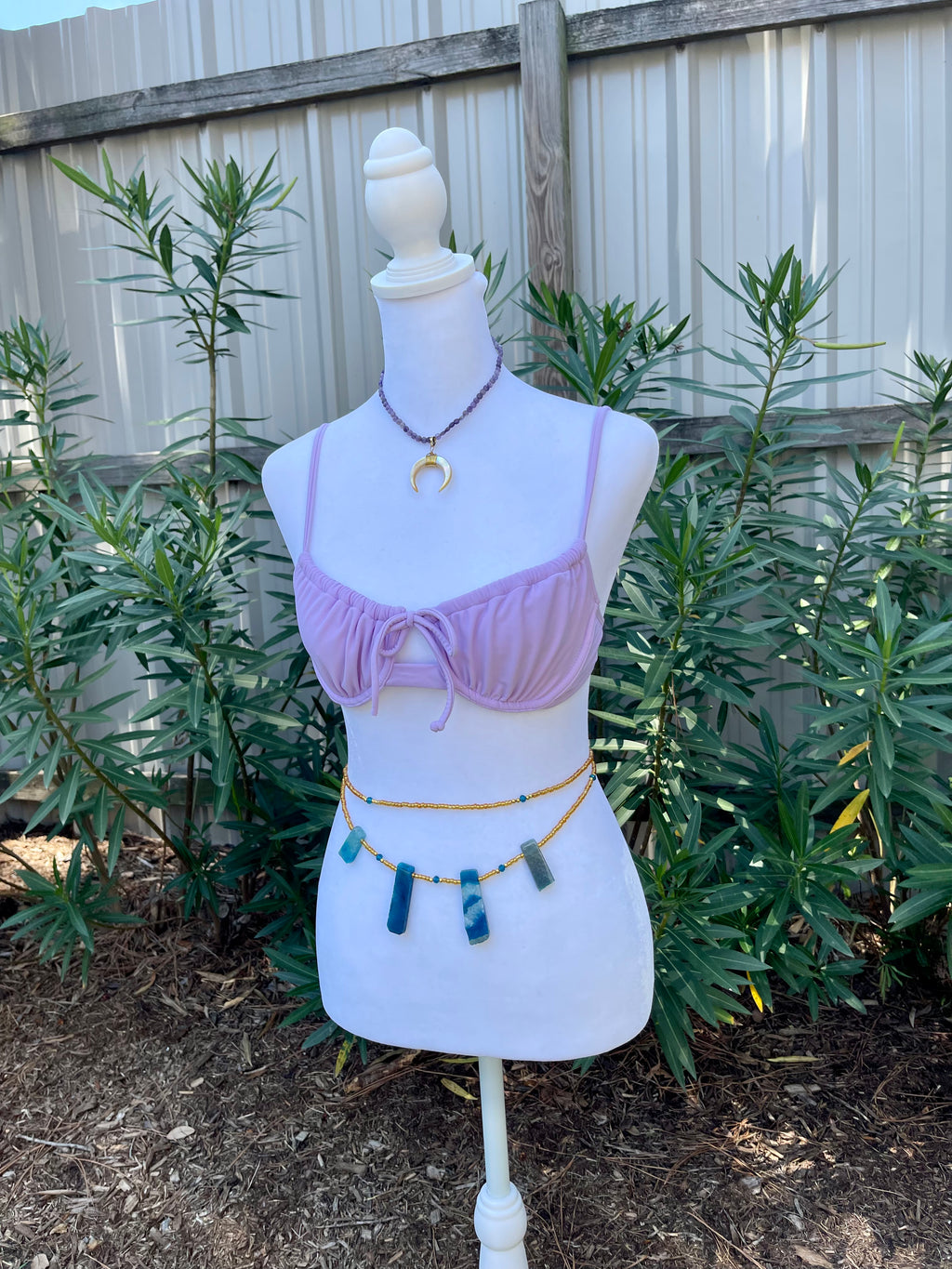 Blue Agate Crystal Waist Beads
