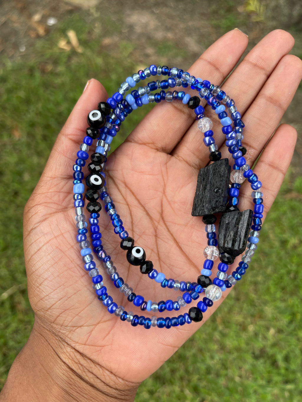 Black Tourmaline Evil Eye Protection Waist Beads