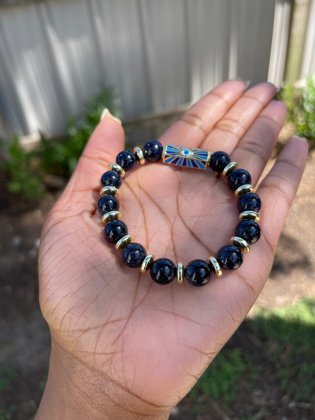 Blue Goldstone Protection Bracelet